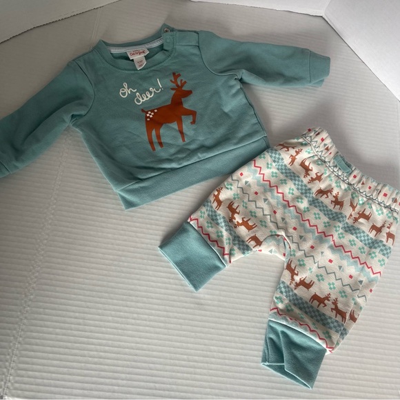 Cat & Jack brand | 0-3 M | Christmas Unisex baby set| sweater and pants set | - Picture 4 of 8
